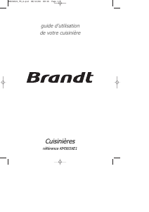 Mode d’emploi Brandt KM565XE1 Cuisinière