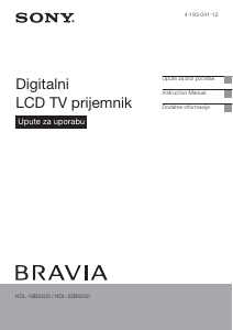 Priručnik Sony Bravia KDL-19BX200 LCD televizor