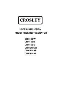 Handleiding Crosley CRHS10SW Koel-vries combinatie