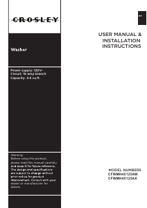 Handleiding Crosley CFWMH45125AX Wasmachine