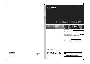 Manual de uso Sony Bravia KDL-20G3030 Televisor de LCD