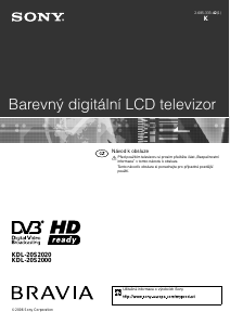 Manuál Sony Bravia KDL-20S2020 LCD televize