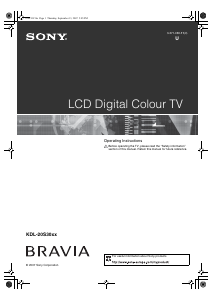 Manual Sony Bravia KDL-20S3020 LCD Television