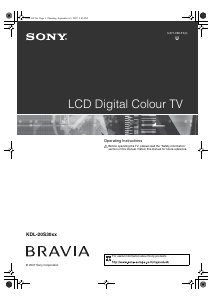 Manual Sony Bravia KDL-20S3060 LCD Television