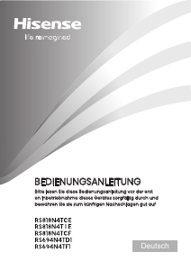 Bedienungsanleitung Hisense RS818N4TIC Kühl-gefrierkombination