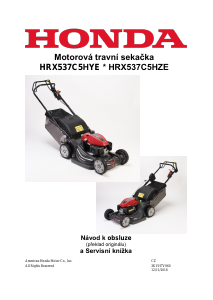 Manuál Honda HRX537C5HZE Travní sekačka