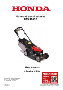 Manuál Honda HRX476C2 Travní sekačka