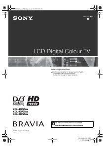Manual Sony Bravia KDL-26P2520 LCD Television