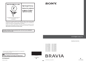 Manual Sony Bravia KDL-26P5550 LCD Television