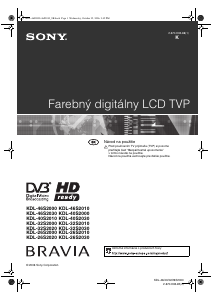 Návod Sony Bravia KDL-26S2010 LCD televízor