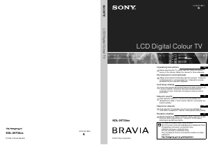 Manuál Sony Bravia KDL-26T3000 LCD televize