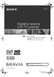 Návod Sony Bravia KDL-26U2000 LCD televízor