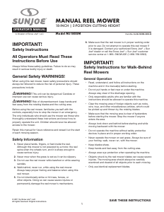 Handleiding Sunjoe MJ1800M Grasmaaier