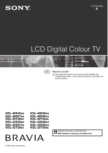 Manuál Sony Bravia KDL-32D2600 LCD televize