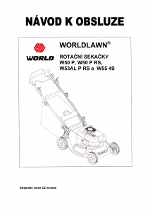 Manuál World W50 P RS Travní sekačka