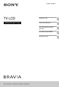 Manuale Sony Bravia KDL-32EX340 LCD televisore