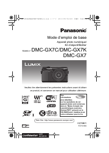 Mode d’emploi Panasonic DMC-GX7K Lumix Appareil photo numérique