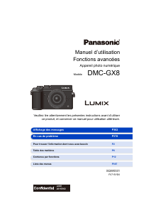 Mode d’emploi Panasonic DMC-GX8 Lumix Appareil photo numérique