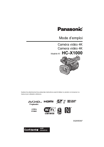 Mode d’emploi Panasonic HC-X1000 Caméscope