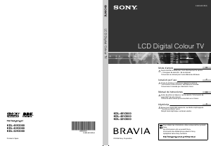 Mode d’emploi Sony Bravia KDL-32V2000 Téléviseur LCD