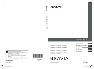 Manuál Sony Bravia KDL-32V4500 LCD televize