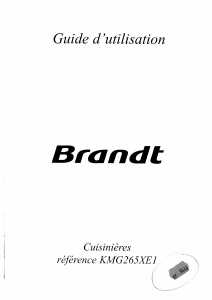 Mode d’emploi Brandt KMG265XE1 Cuisinière