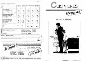 Mode d’emploi Brandt KN531 Cuisinière