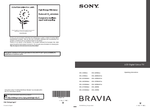Manual Sony Bravia KDL-37W5740 LCD Television