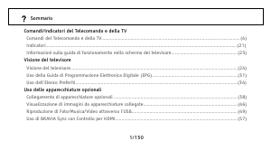 Manuale Sony Bravia KDL-37W5840 LCD televisore