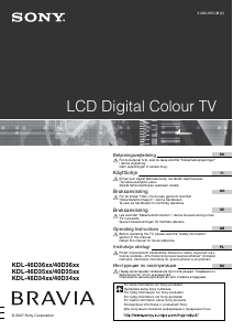 Brugsanvisning Sony Bravia KDL-40D3550 LCD TV