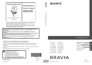 Käyttöohje Sony Bravia KDL-40E5500 Nestekidetelevisio