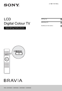 Manual Sony Bravia KDL-40HX803 LCD Television
