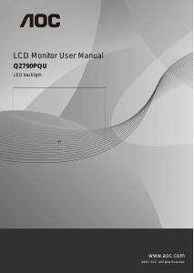 Manual AOC Q2790PQU LCD Monitor