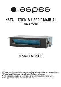 Manual Aspes AAC3000 Air Conditioner