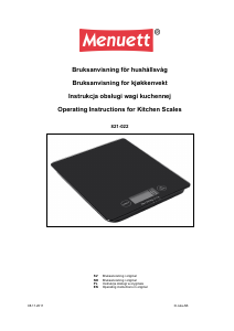 Handleiding Menuett 821-022 Keukenweegschaal