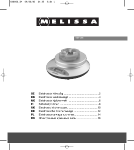 Handleiding Melissa 646-056 Keukenweegschaal