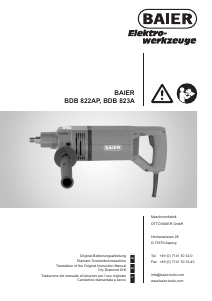 Bedienungsanleitung Baier BDB 822AP Diamantbohrmaschine