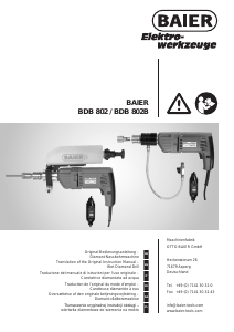 Manual Baier BDB 802 Diamond Drill