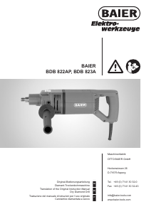 Manual Baier BDB 823A Diamond Drill