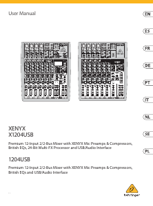 Handleiding Behringer Xenys X1204USB Mengpaneel