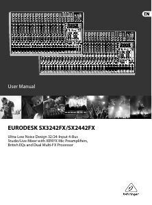 Manual Behringer Eurodesk SX3242FX Mixing Console