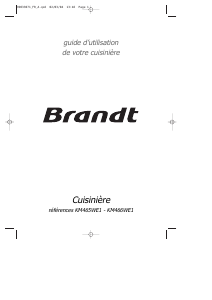 Mode d’emploi Brandt KM466WE1 Cuisinière