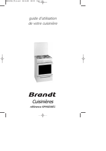 Mode d’emploi Brandt KM460WE1 Cuisinière