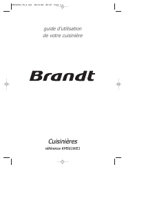 Mode d’emploi Brandt KM561WE1 Cuisinière