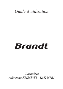 Mode d’emploi Brandt KM265WE1 Cuisinière