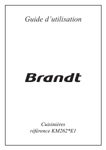 Mode d’emploi Brandt KM262WE1 Cuisinière