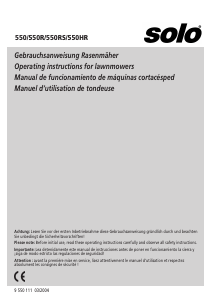 Mode d’emploi Solo 550HR Tondeuse à gazon