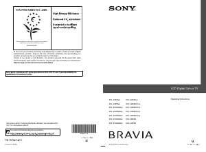 Manual Sony Bravia KDL-40W5740 LCD Television