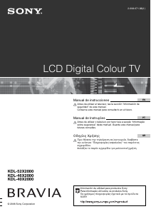 Manual de uso Sony Bravia KDL-40X2000 Televisor de LCD