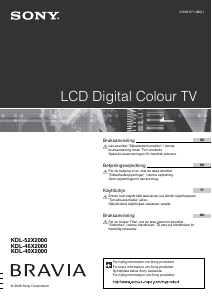 Brugsanvisning Sony Bravia KDL-40X2000 LCD TV